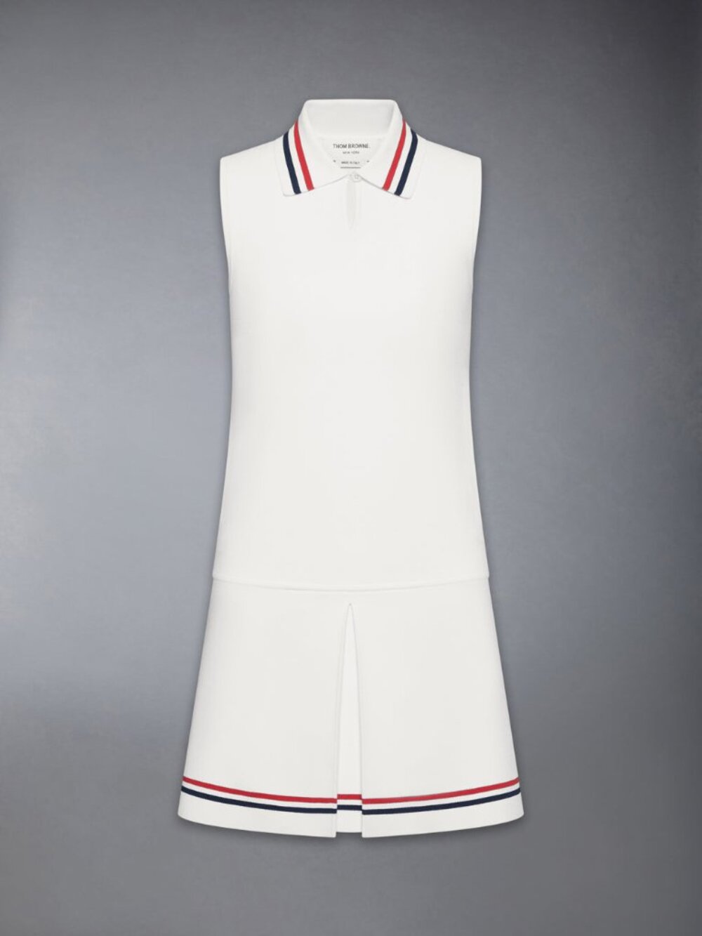 Thom Browne Stripe Pleated Tennis Mini Dress
